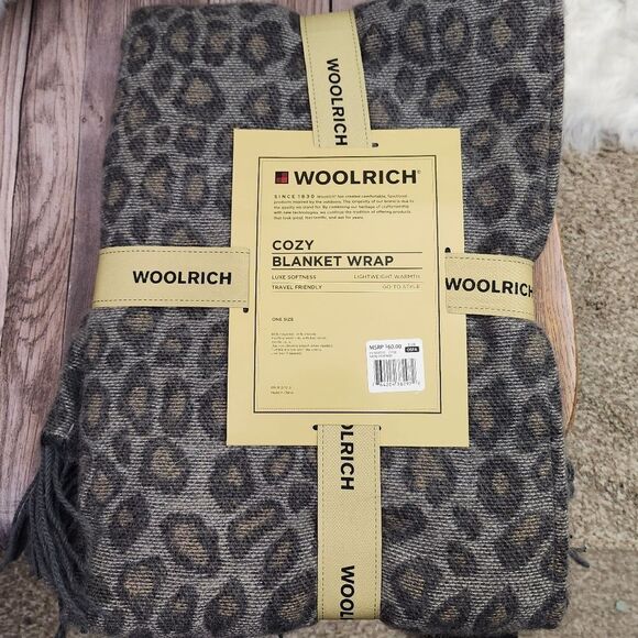 Woolrich New cozy  blanket wrap Leopard print - Picture 3 of 5